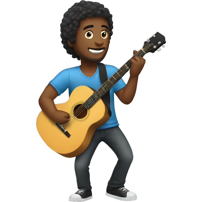 a guy playing the guitar emoji