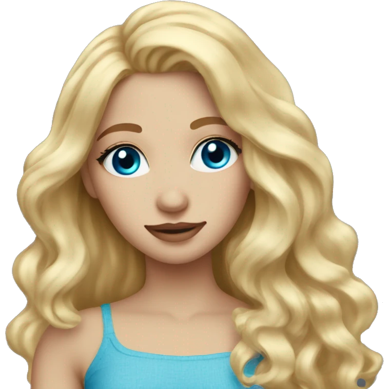 Blond wavy hair on a girl blue eyes and decent lashes  emoji