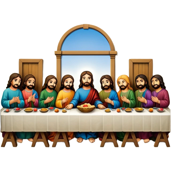 the last supper in painting frame
















 emoji