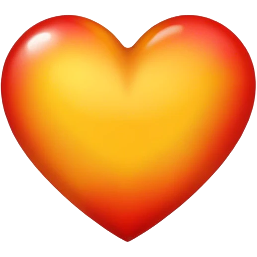 One Red Orange yellow heart emoji