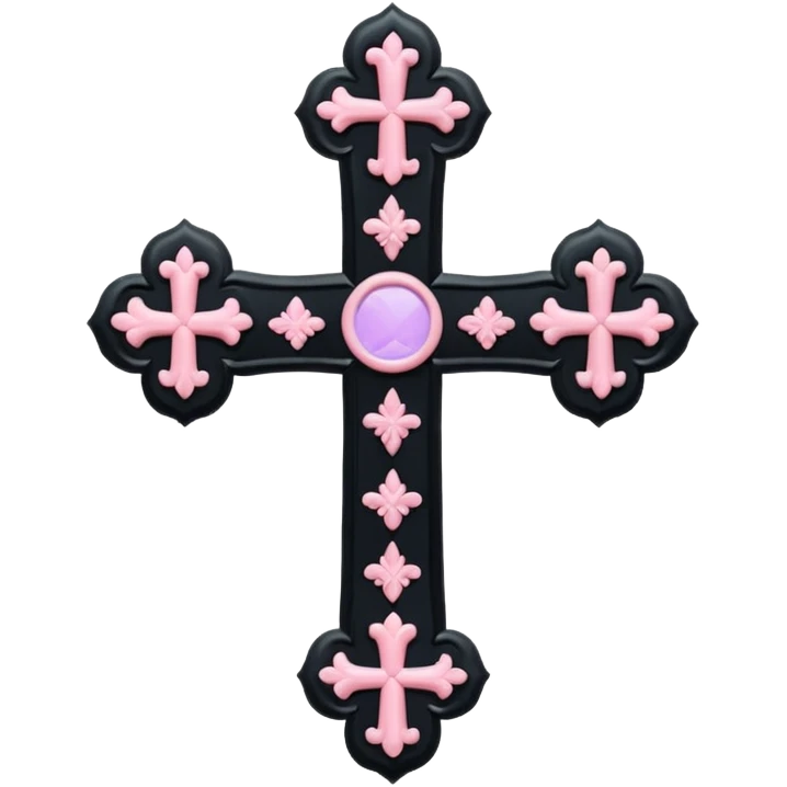 soft cute black pink goth cross , no woman emoji