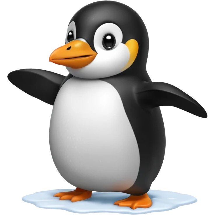 Penguin being hit in the snow emoji