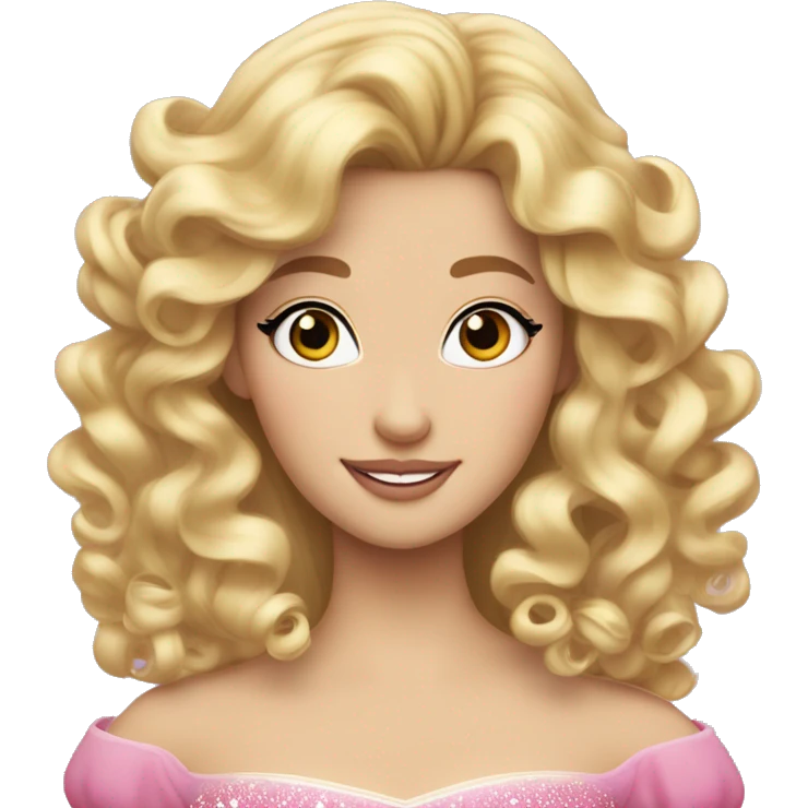 Princess Aurora blonde ringlets and bangs  emoji