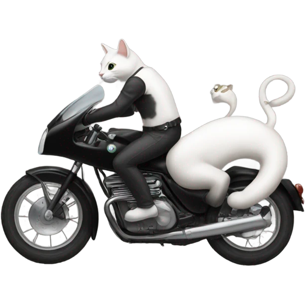 Gatto nero e bianco che ride emoji