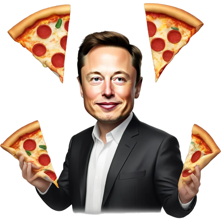 Elon musk estng pizza emoji