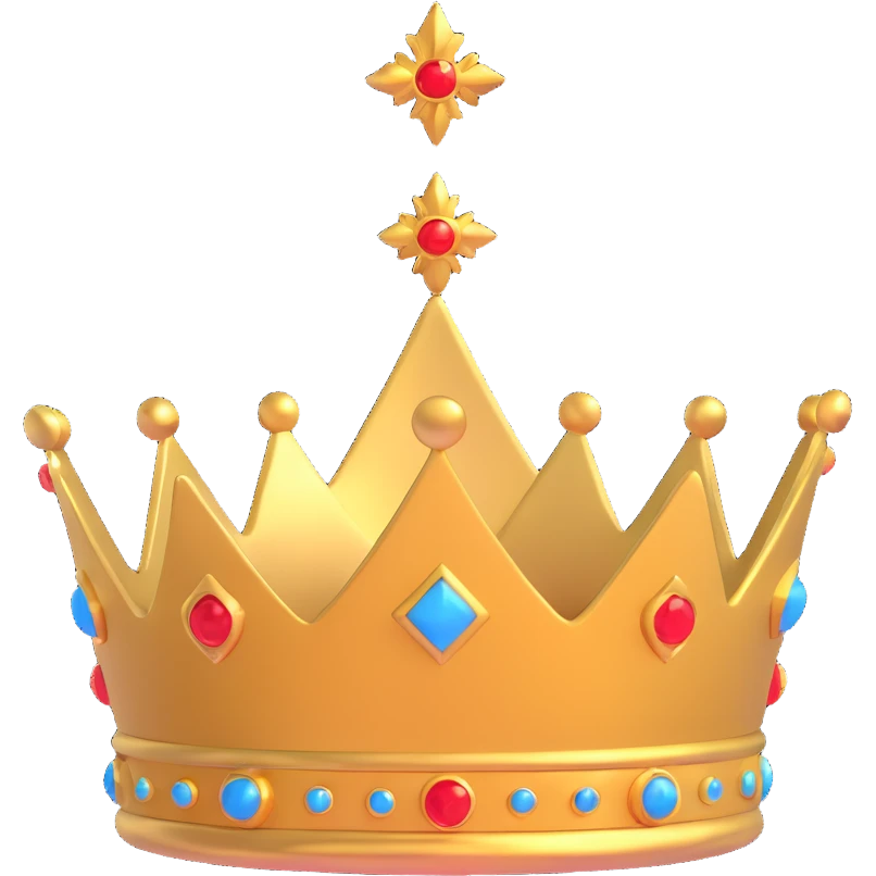 golden crown, classic royal style emoji