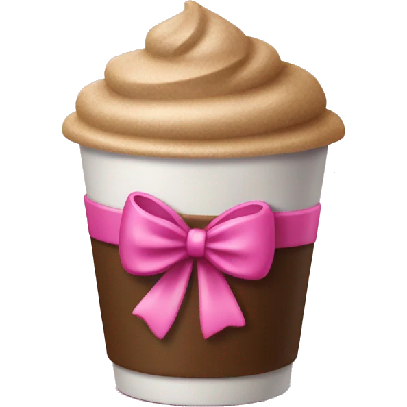 Coffee with a pink bow emoji