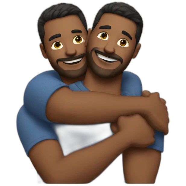 two man hug emoji