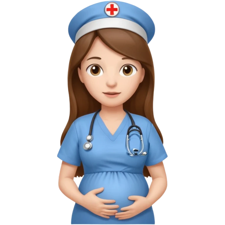pregnant long haired nurse emoji