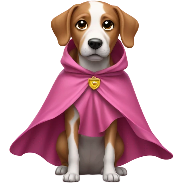 a pink dog wearing a cape emoji