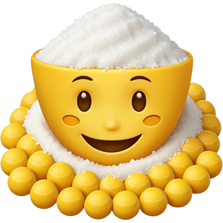 happy face with pile of salt emoji
