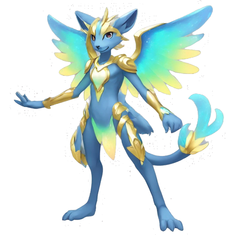 Anthro Sona Colorful Godly Celestial Shiny Fakemon FamtastFull Body emoji