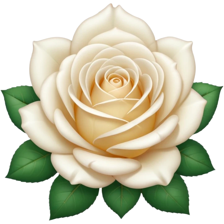 A white rose emoji in iOS emoji style, clean and smooth vector illustration, soft lighting, subtle gradients, minimal and cute, centered, transparent background, high clarity, no outline, no text
 emoji