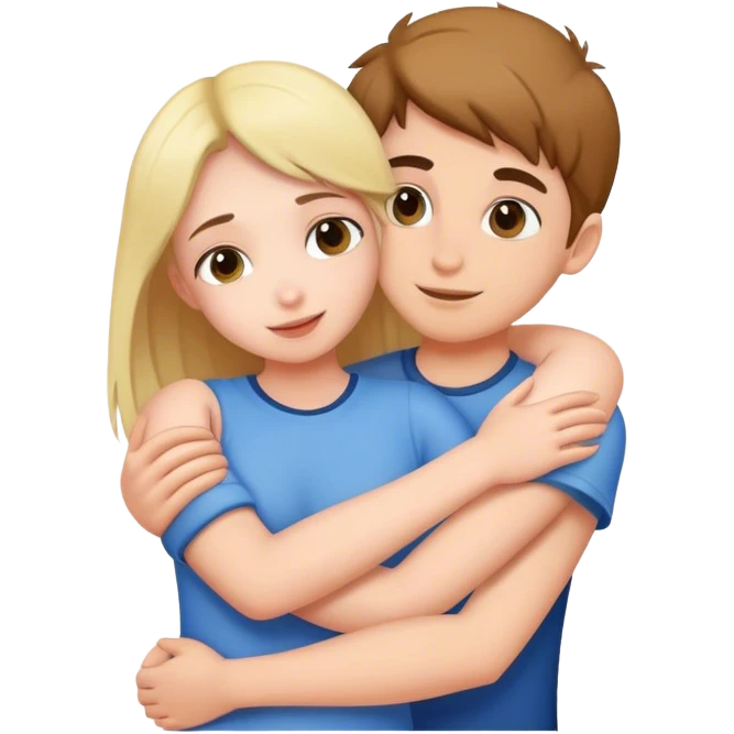Girl hugging with a boy  emoji