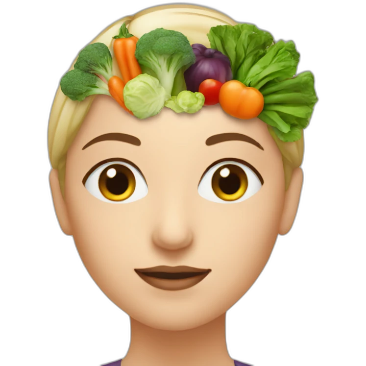 woman nutriologist with some vegetables  emoji