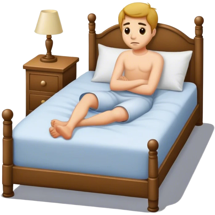 Man waiting in a bed patiently  emoji