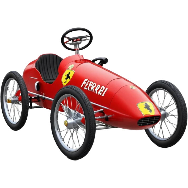 1927 Ferrari racing retro cyclekart with advanced suspension and steering system  emoji