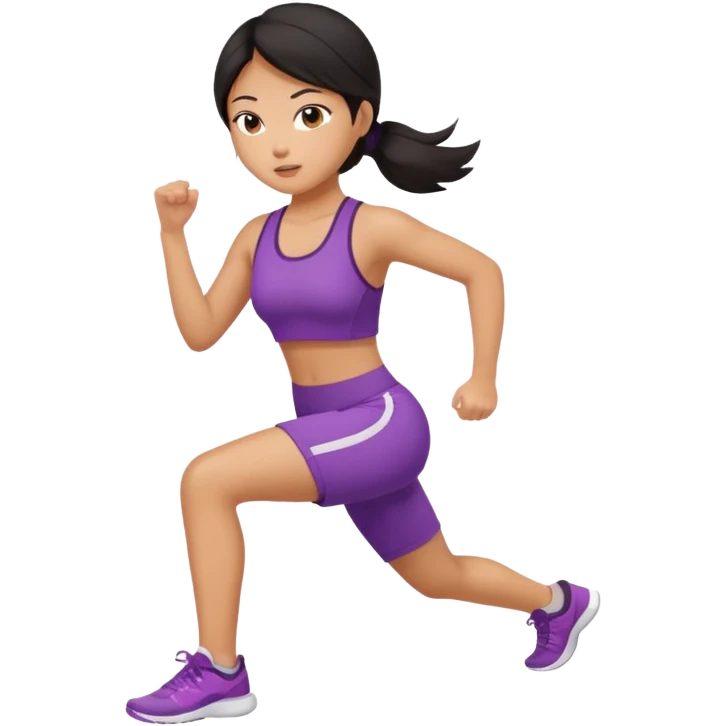 Asian girl exercising emoji