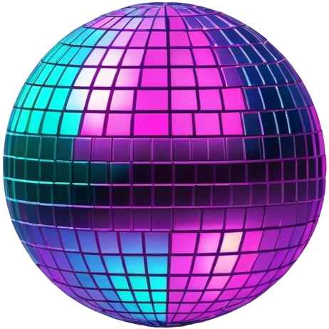 Neon cyberpunk style disco ball emoji