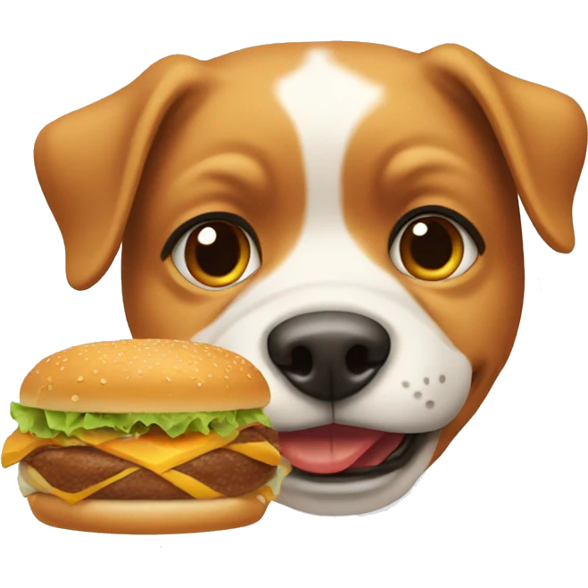 dog eating a burger emoji