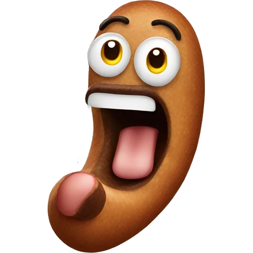 Crazy sausage emoji