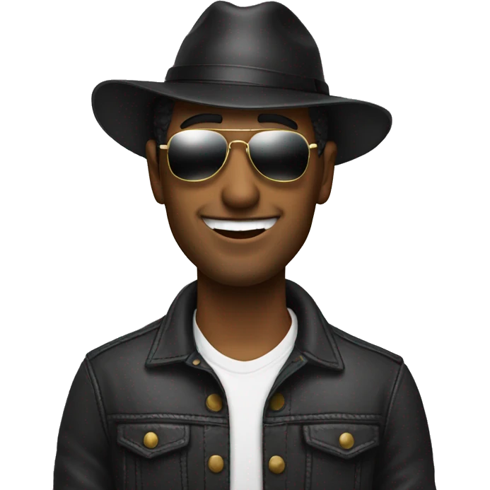 man with georgia hat and mirror sunglasses emoji