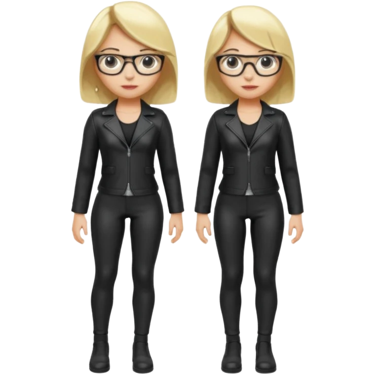  Sexy Dominatrix blonde hair and glasses full body  emoji