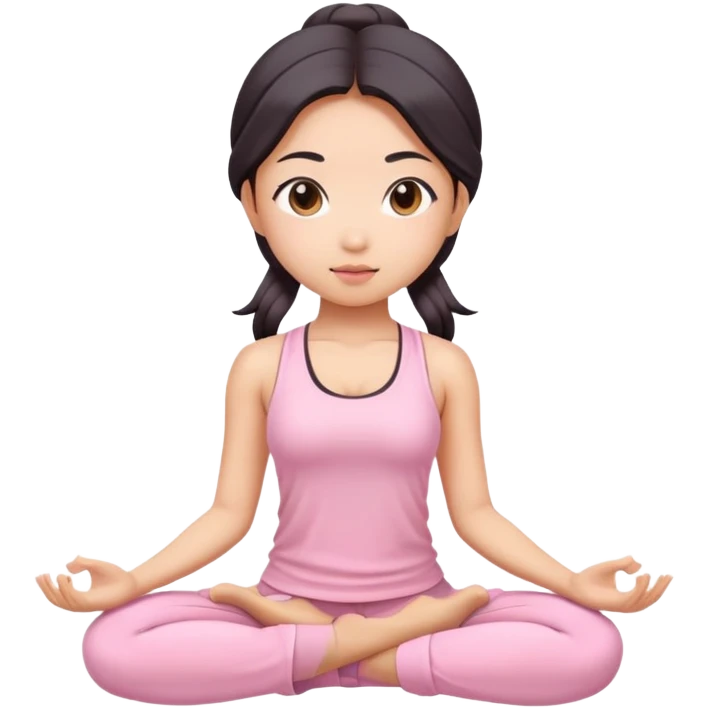asian yoga girl light pink clothes  emoji