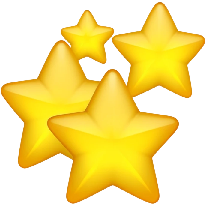three stars of different sizes emoji