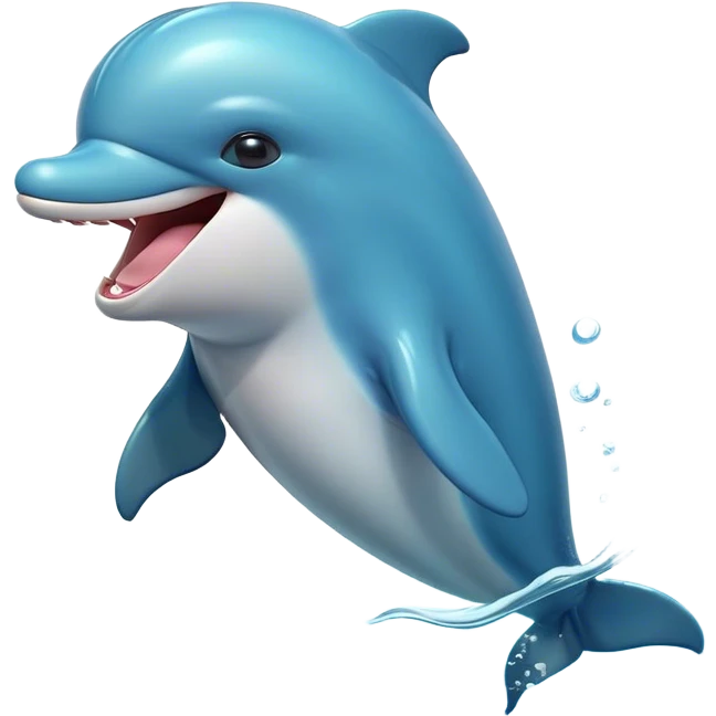 Cinematic Cute Yawning Bottlenose Dolphin Portrait Emoji, Head tilted slightly with a dramatic, wide-open yawn, showcasing a sleek, shiny glossy body with softly curved fins and drowsy, half-closed eyes, Simplified yet irresistibly adorable features, highly detailed, glowing with a soft, cozy aquatic glow, high shine, relaxed yet expressive, stylized with a hint of whimsical marine ease, soft glowing outline, capturing the essence of a drowsy yet affectionate dolphin that appears ready to stretch out and yawn its way out of the screen! emoji