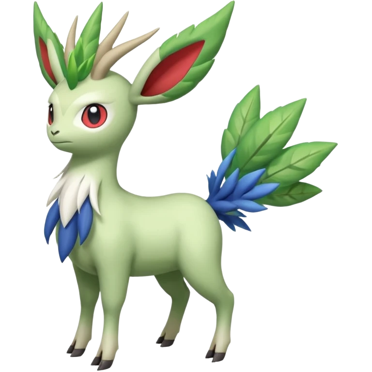 Xerneas-Sprigatito-Gogoat-Celebi-Shaymin-Virizion-Fakémon-Pokémon-fusion-creature (full body) emoji