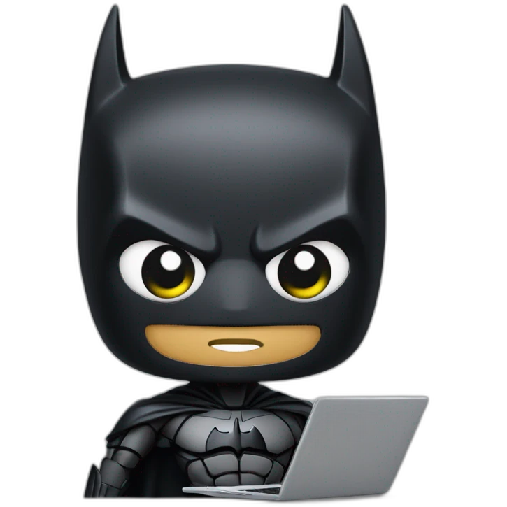 Ai-version-of-batman-coding-with-laptop emoji