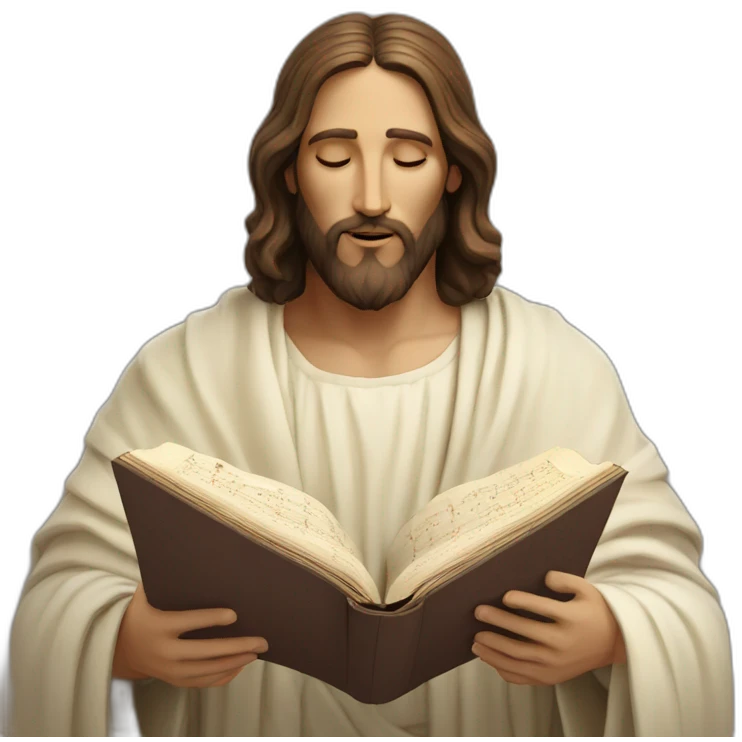 jesus with ram reading quran emoji