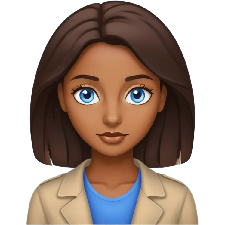 Make me a brown skinned woman with blue eye emoji