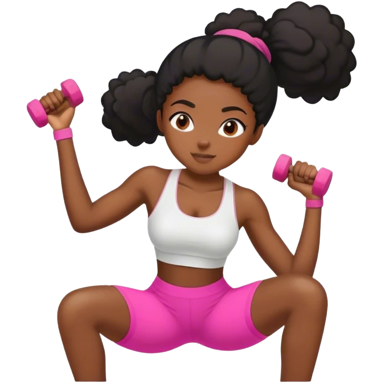 Black girl exercising emoji