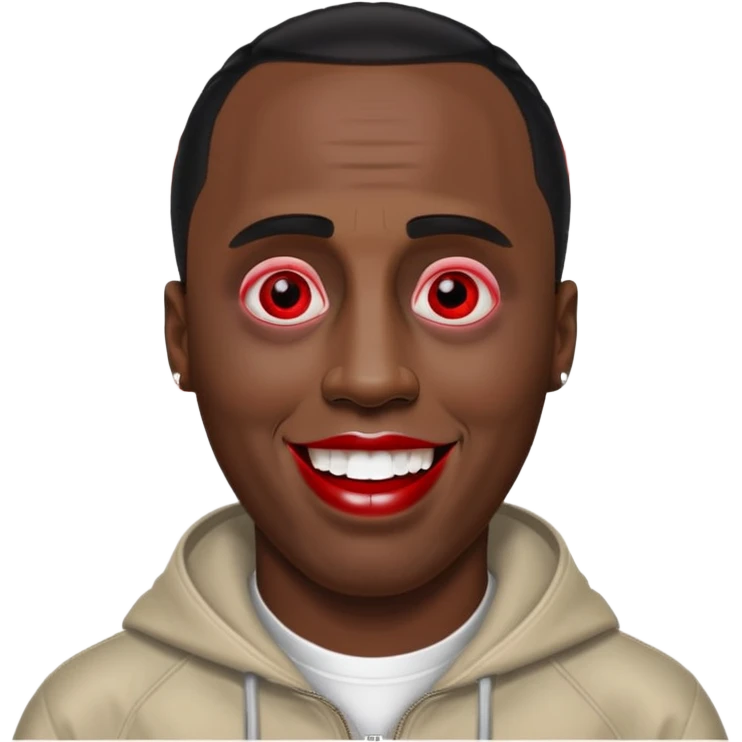 Sean Diddy Combs with red laser eyes and a very creepy, wide smile with the text “GOOD. NIGHT.” emoji