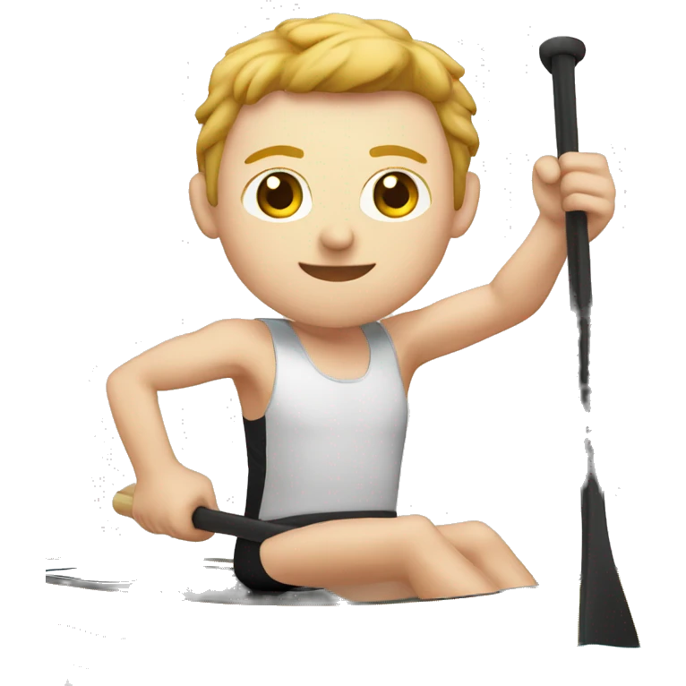 Male pale skin paddling a race SUP emoji