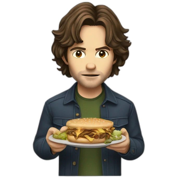Sam Winchester eating emoji