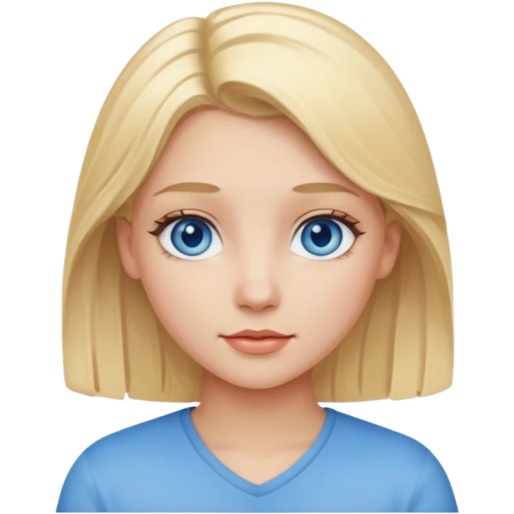 girl with blonde hair and blue eyes pretty emoji