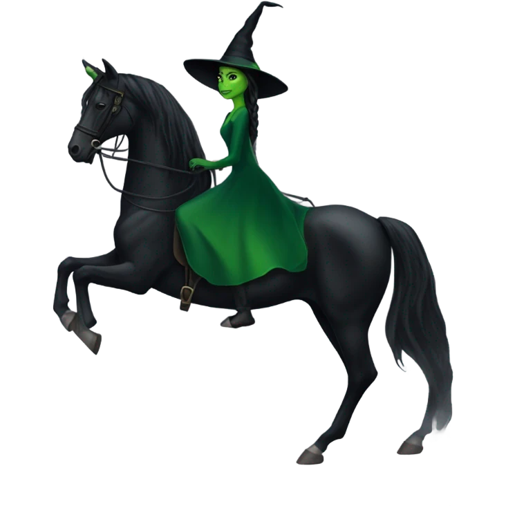 Elphaba riding a horse  emoji