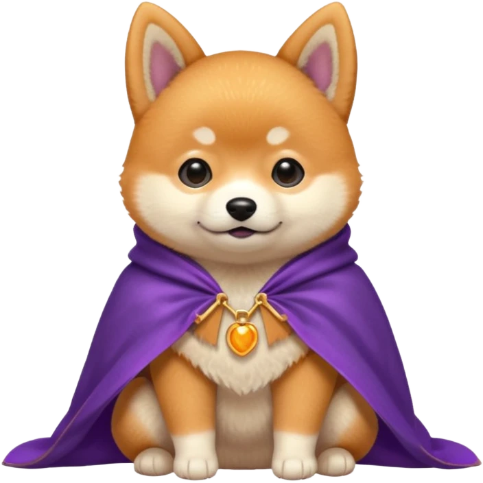 baby shiba dog, in magic purple cloak emoji
