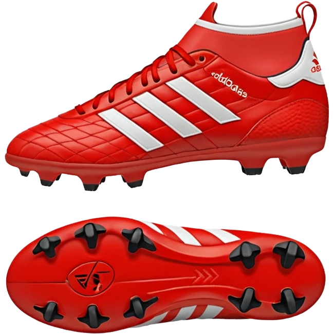 red Adidas football boot emoji