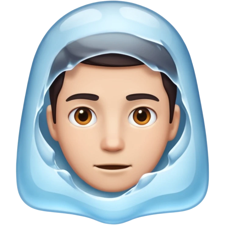Person inside a ice emoji