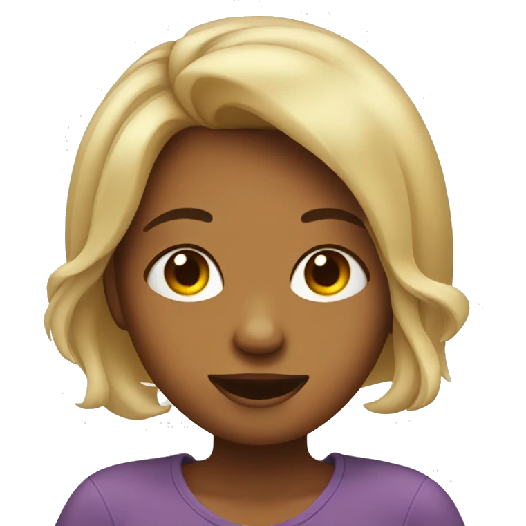 Girl tucking her hair behind ear and biting her lip emoji