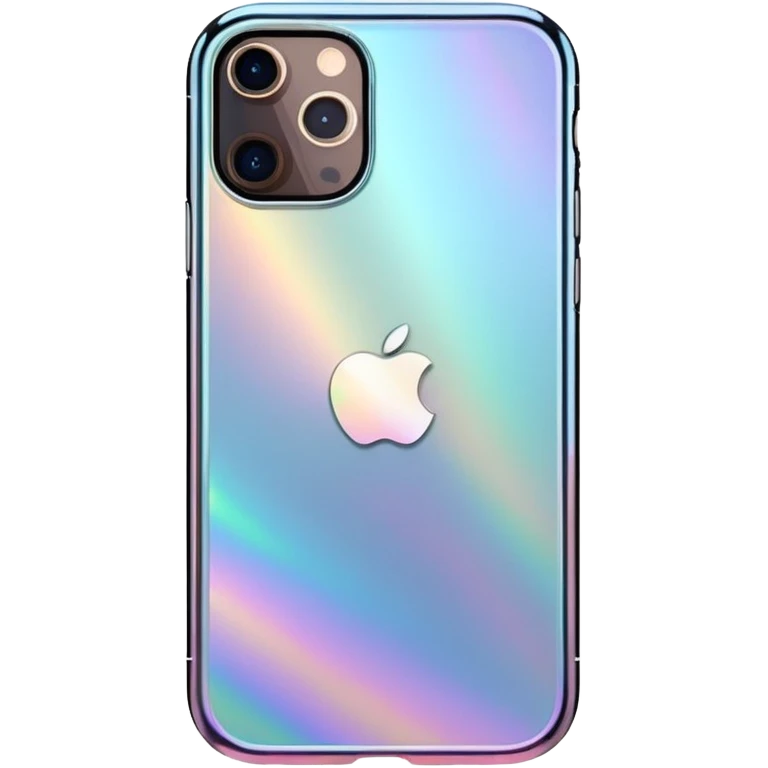 iPhone 14 pro in holographic Iridescent case emoji