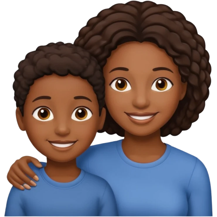 no a black mother and a black child emoji