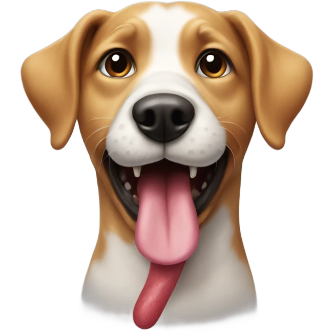 playful dog  with tongue out emoji