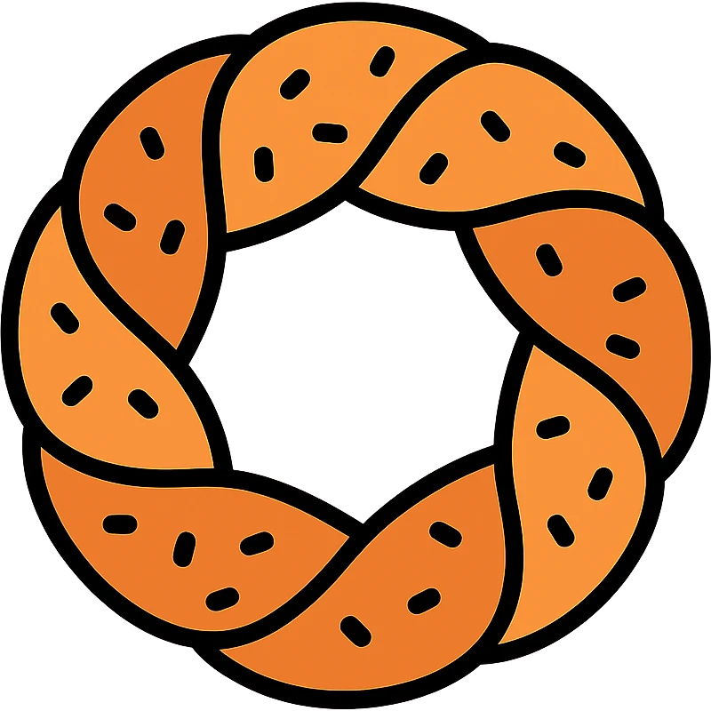 simit Turkish sesame bread ring colorful outlined icon emoji