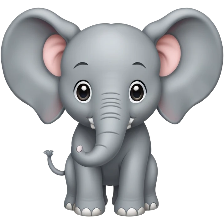 cute grey elephant with large ears and trunk emoji