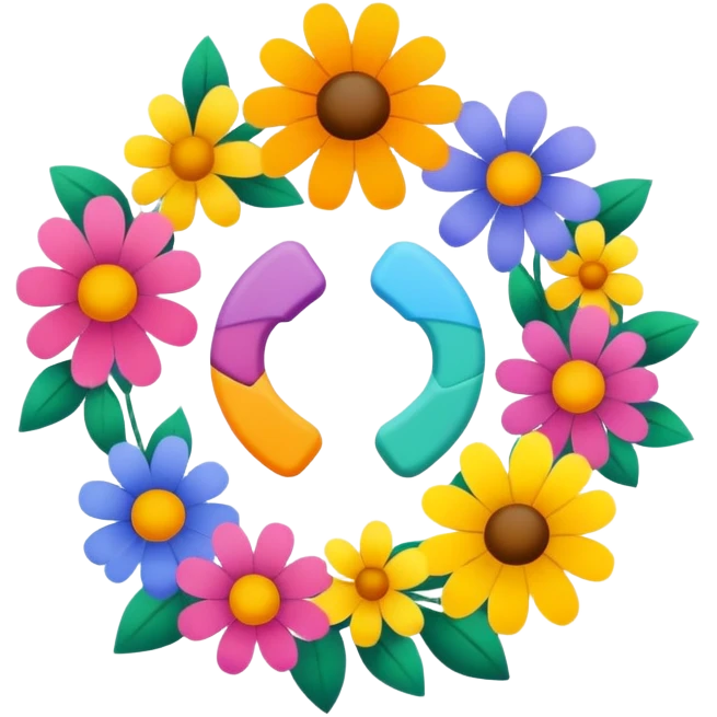 mental health symbol with flowers emoji